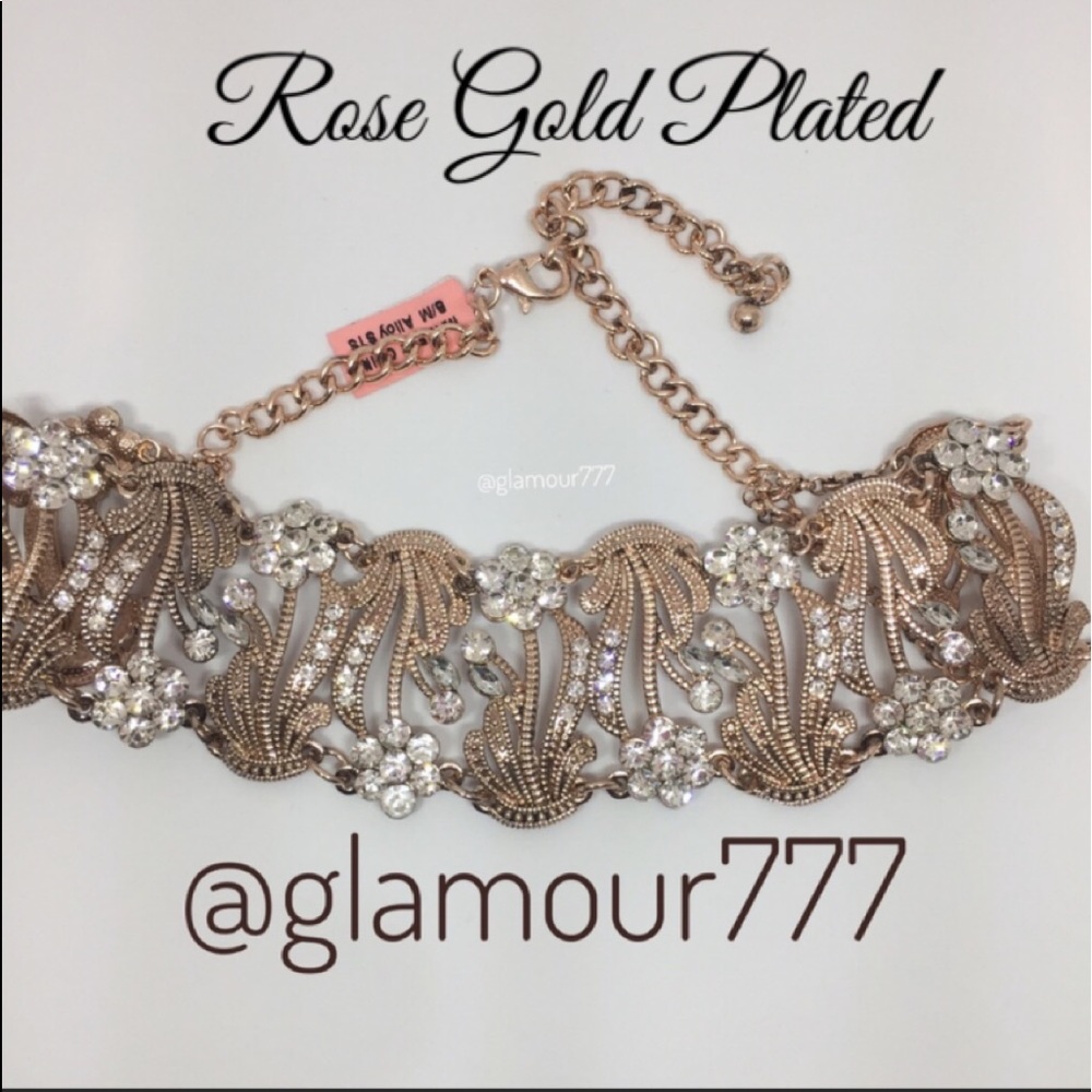 🛍Crystal  Antique Rose Gold Plated Necklace